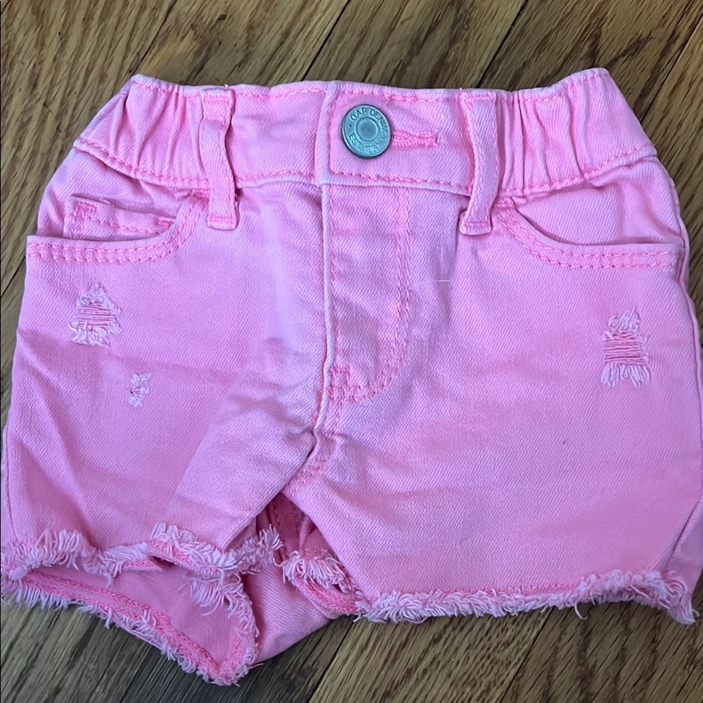 Pink Distressed Kids Shorts